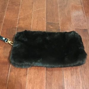 Dark brown clutch purse with strap